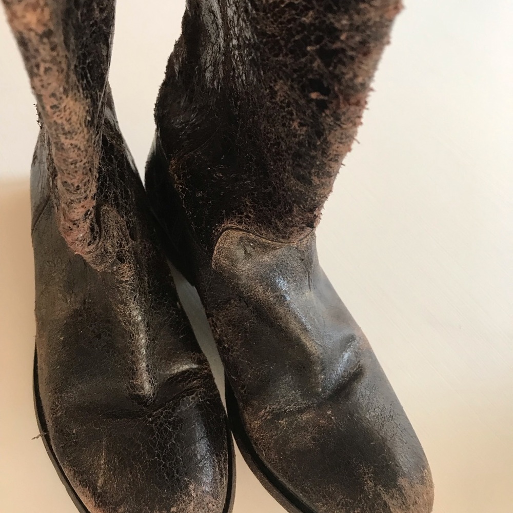 Distressed Frye Riding Boots - Picture 2 of 4